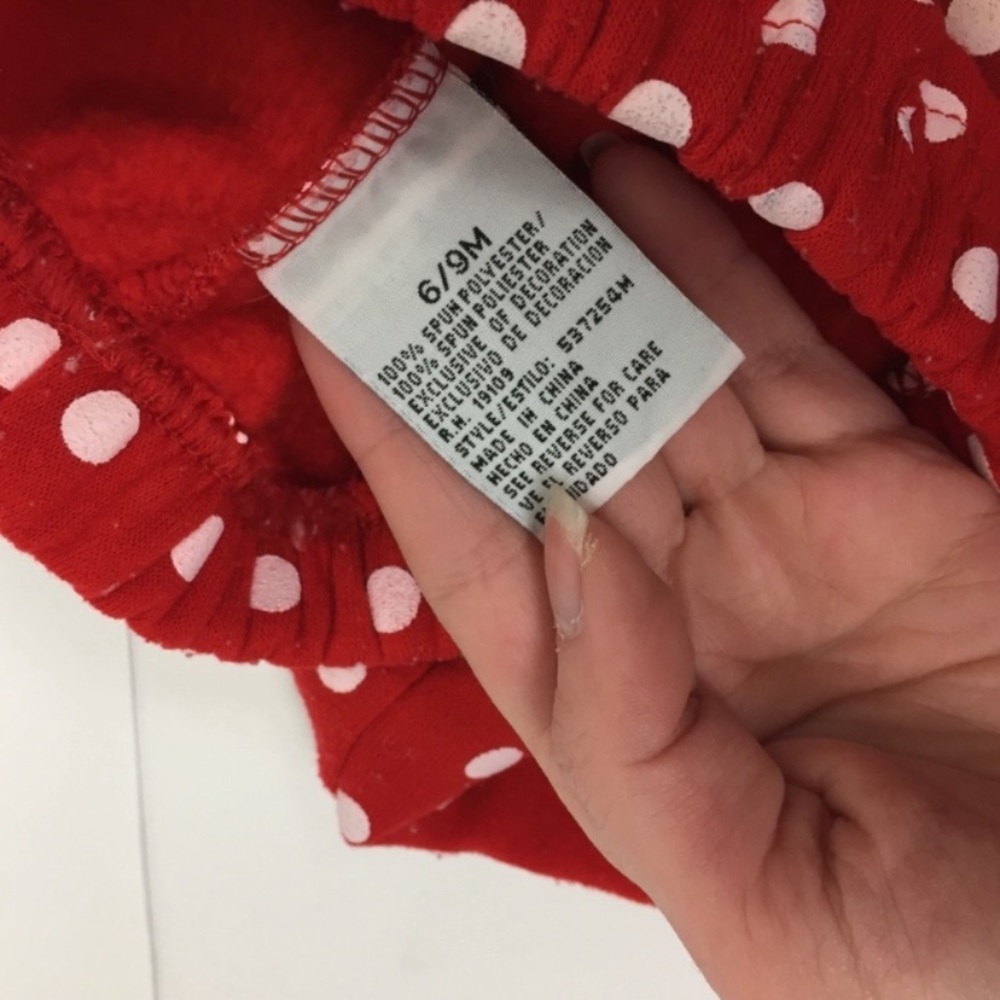 Vintage Disney Minnie Mouse polka dot footie pants size 6-9 months - Picture 2 of 3